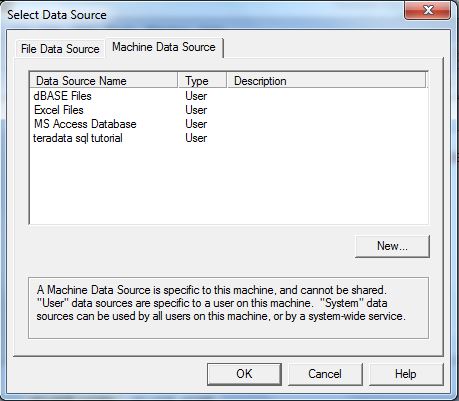 Teradata Select Data Source